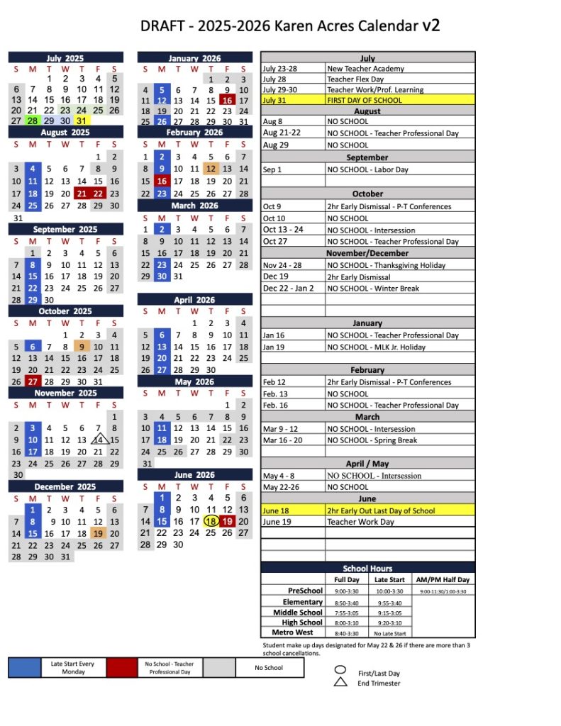 2025 2026 Traditional Calendar TEMPLATE v2 Karen Acres 2025 2026